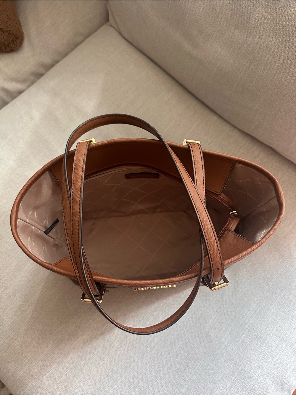 Michael Kors Brown & Tan Logo Tote - Picture 2 of 4